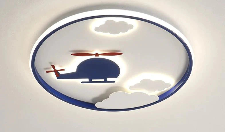 Creative Cloud Plane Bedroom Ceiling Lamp 42Cm Stepless Dimmer Remote Control