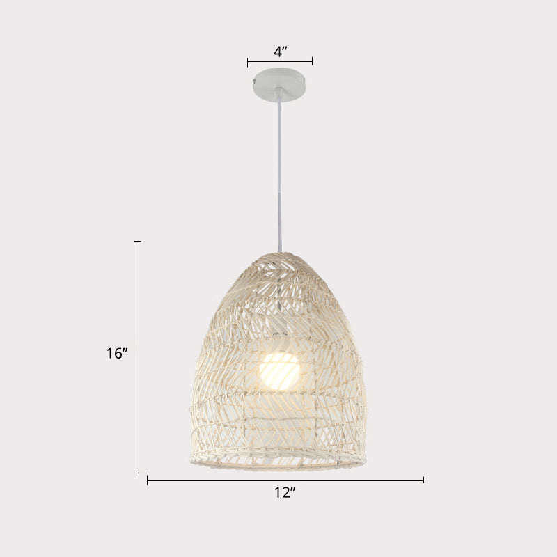 Handcrafted Rattan Suspension Light - Simplicity Wood Pendant Fixture For Restaurants / C