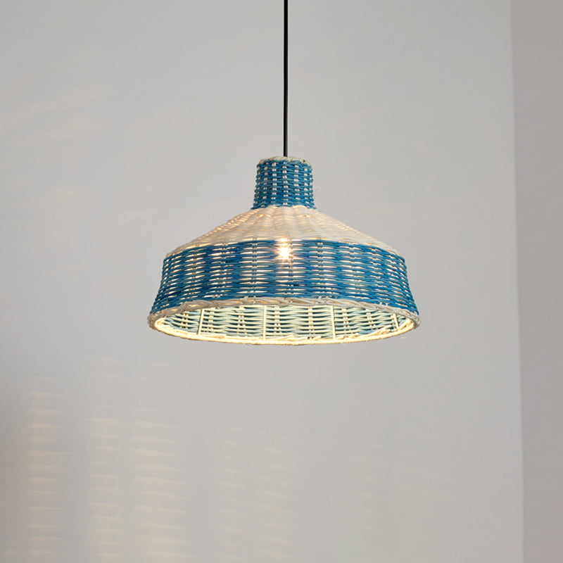 Rattan Wood Hanging Pendant Light For Modern Restaurants - Shaded Ceiling Design / E