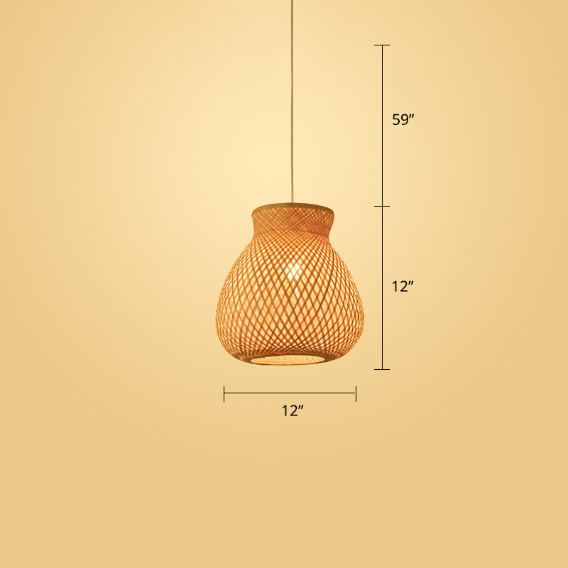 Handwoven Rattan Ceiling Pendant Light - Modern Style For Restaurants (Single)