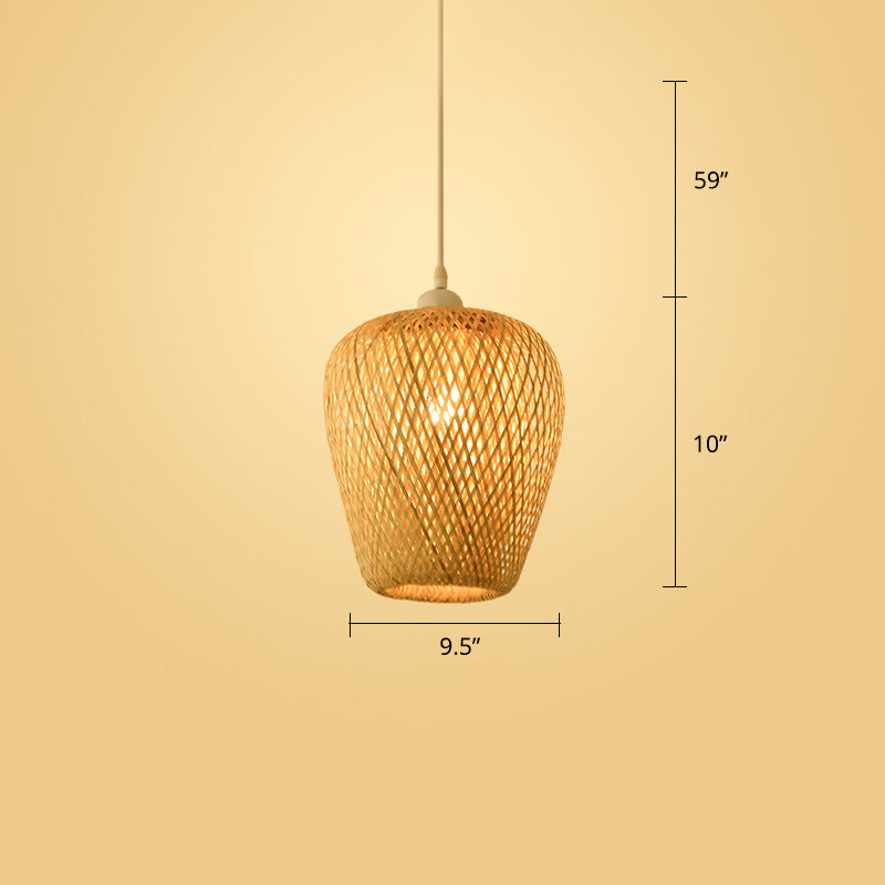 Handwoven Rattan Ceiling Pendant Light - Modern Style For Restaurants (Single)