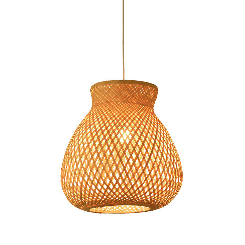 Handwoven Rattan Ceiling Pendant Light - Modern Style For Restaurants (Single)