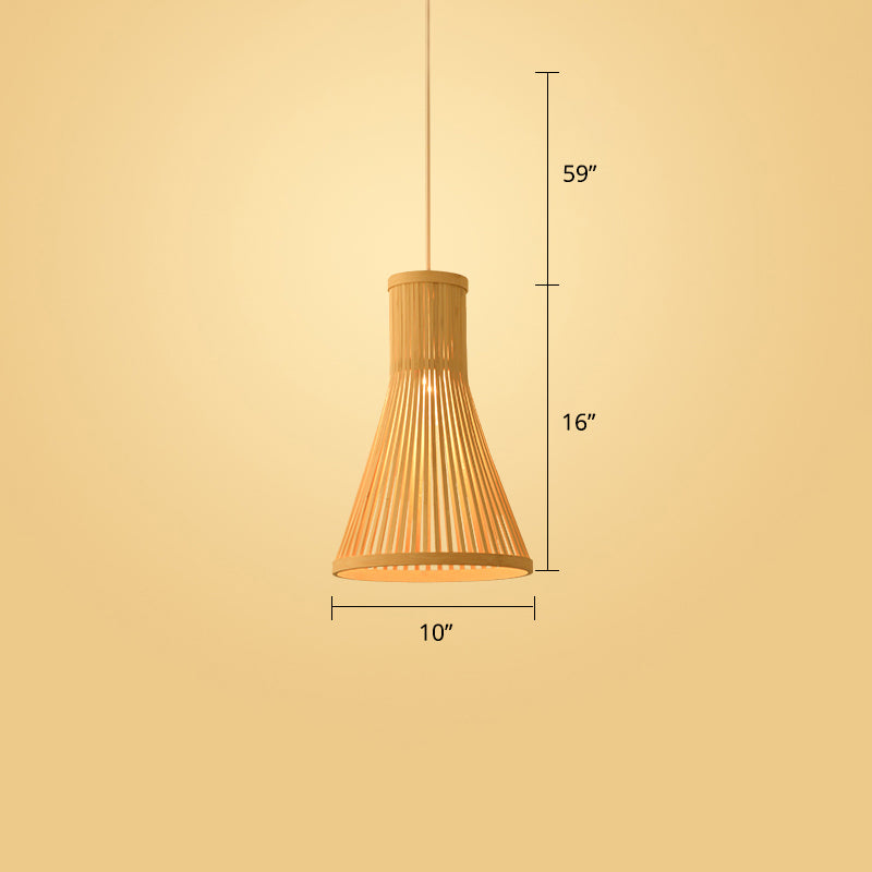 Handwoven Rattan Ceiling Pendant Light - Modern Style For Restaurants (Single) Wood / A