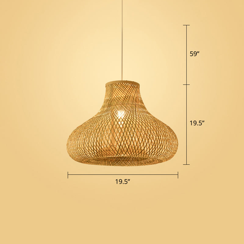 Handwoven Rattan Ceiling Pendant Light - Modern Style For Restaurants (Single)