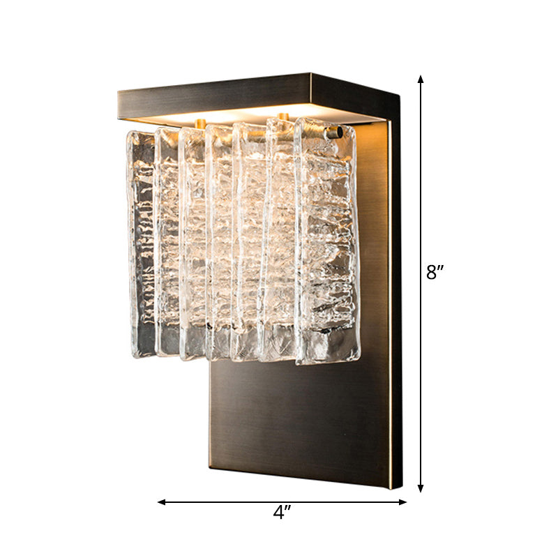 Modern Metal Led Wall Sconce With Crystal Prism Design