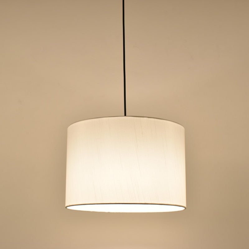 Vintage Drum Shade Hanging Pendant Light For Restaurants - Single Ceiling Mount White / 11.5
