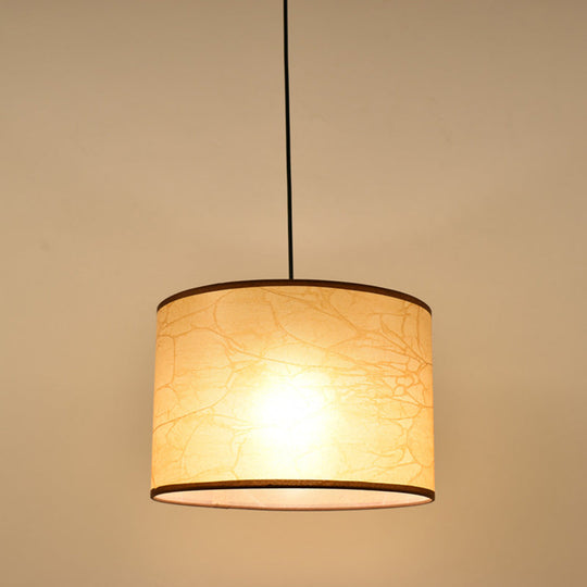 Vintage Drum Shade Hanging Pendant Light For Restaurants - Single Ceiling Mount Yellow / 11.5