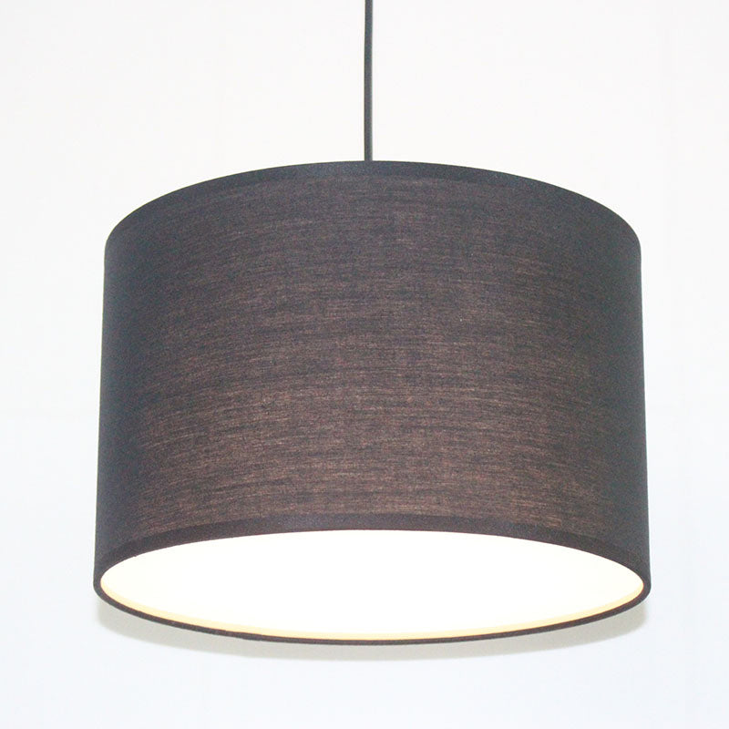 Minimalist Drum Suspension Single-Bulb Pendant Light Fixture Perfect For Restaurants Black / 16
