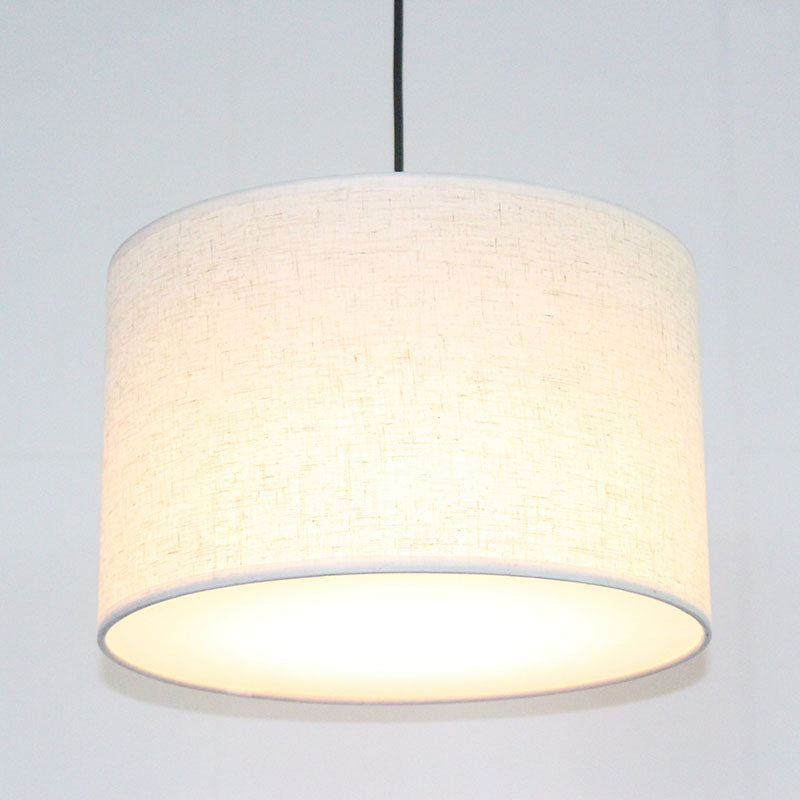 Minimalist Drum Suspension Single-Bulb Pendant Light Fixture Perfect For Restaurants White / 16