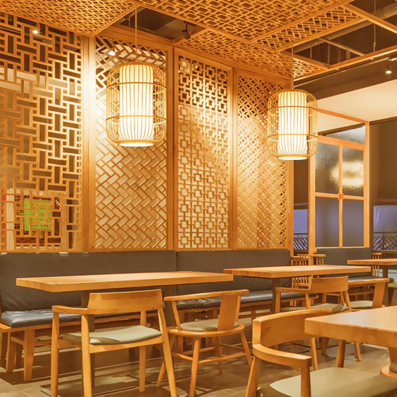 Bamboo Birdcage Pendant Light - Minimalist Design For Restaurants And Ceilings