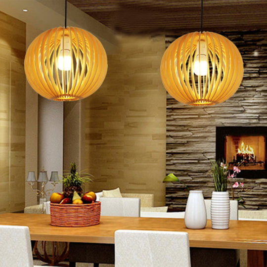 Simplicity Wood 1-Light Restaurant Pendant Light Fixture With Shaded Suspension / I
