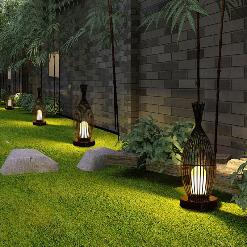 Sleek Iron Floor Light With Acrylic Shade - Ideal For Outdoor Areas