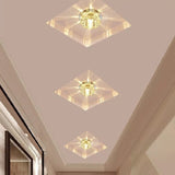 Contemporary Blossom Crystal Flush Ceiling Light - Clear Led Mount Fixture