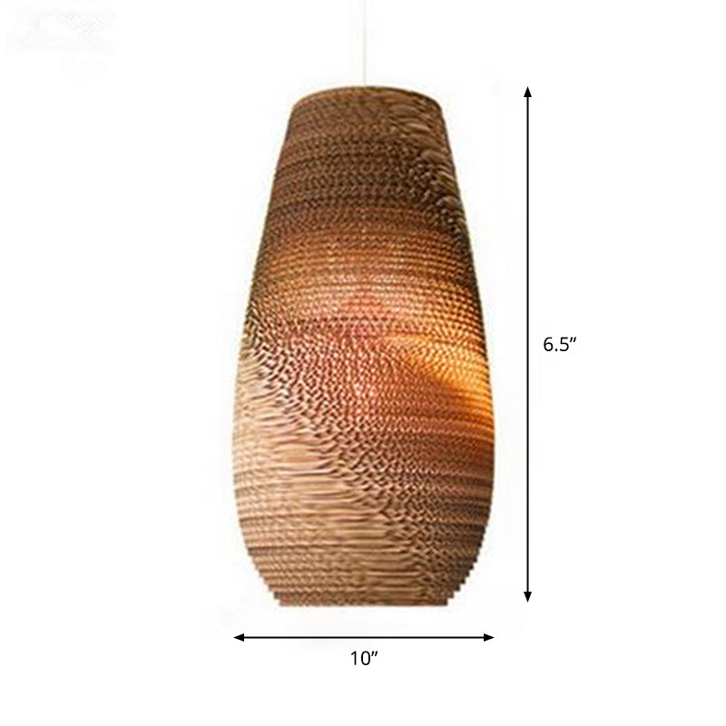 Minimalist Brown Silkworm Suspension Lighting - Rattan Pendant Ceiling Light