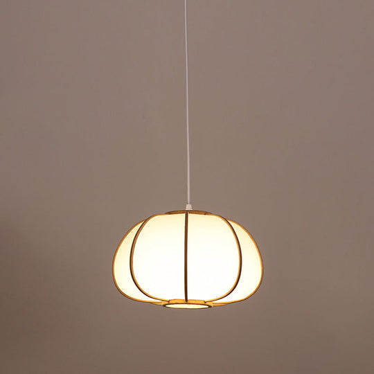 Modern Handwoven Bamboo Pendant Light For Restaurants - Single Wood Hanging Ceiling / O