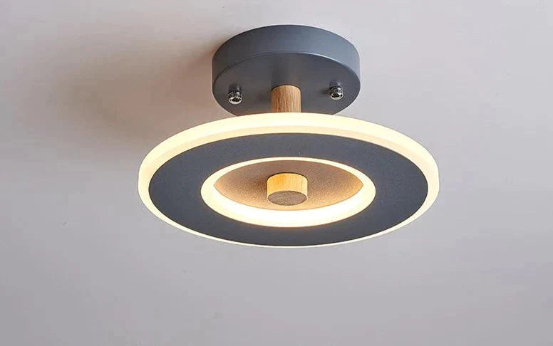 Nordic Wind Log Simple Creative Room Led Ceiling Lamp B Grey / Led Tricolor Light