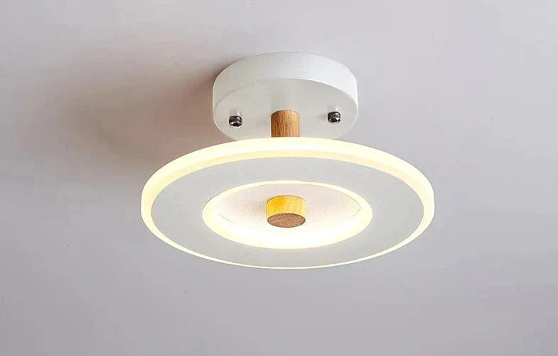 Nordic Wind Log Simple Creative Room Led Ceiling Lamp B White / Led Tricolor Light
