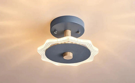 Nordic Wind Log Simple Creative Room Led Ceiling Lamp A Gray / Led Tricolor Light