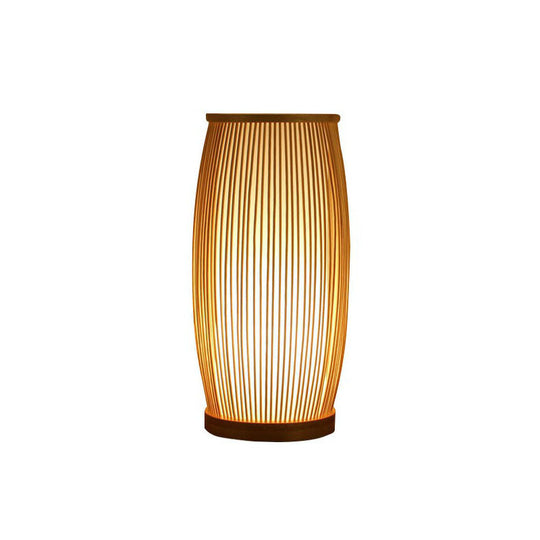 Bamboo 1-Light Table Lamp - Elegant Barrel Design For Simplicity Perfect Living Room Or Nightstand