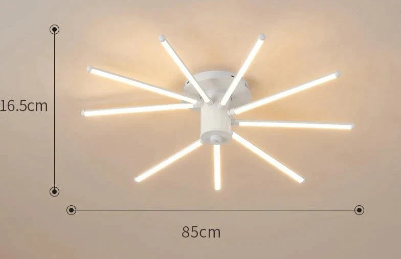 Contemporary Simple Creative Living Room Led Revolving Fireworks Ceiling White 9 Stepless