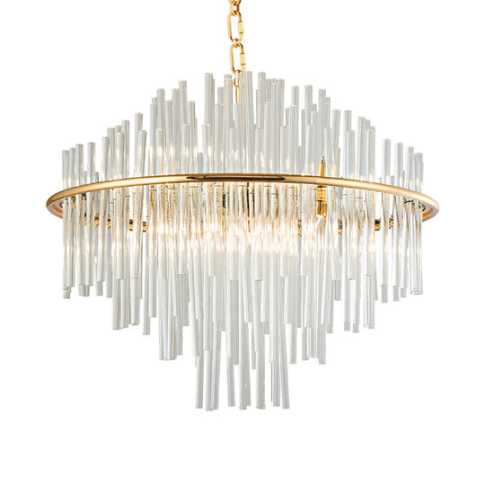 Traditional Crystal Chandelier Pendant Light - 4 Tiers Multiple Sizes Gold Ceiling Lamp 8/12/16
