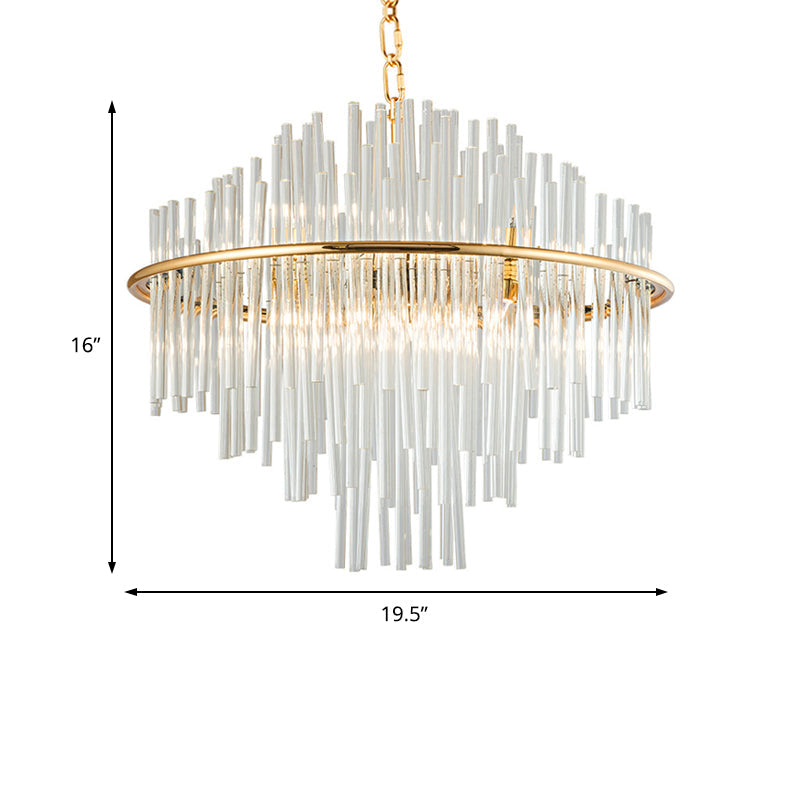 Traditional Crystal Chandelier Pendant Light - 4 Tiers Multiple Sizes Gold Ceiling Lamp 8/12/16