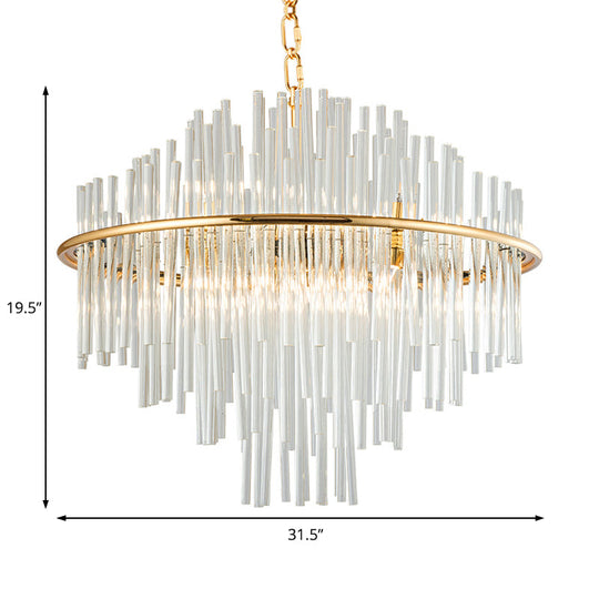 Traditional Crystal Chandelier Pendant Light - Elegant 4 Tiers - Multiple Width & Light Options - Gold Ceiling Lamp