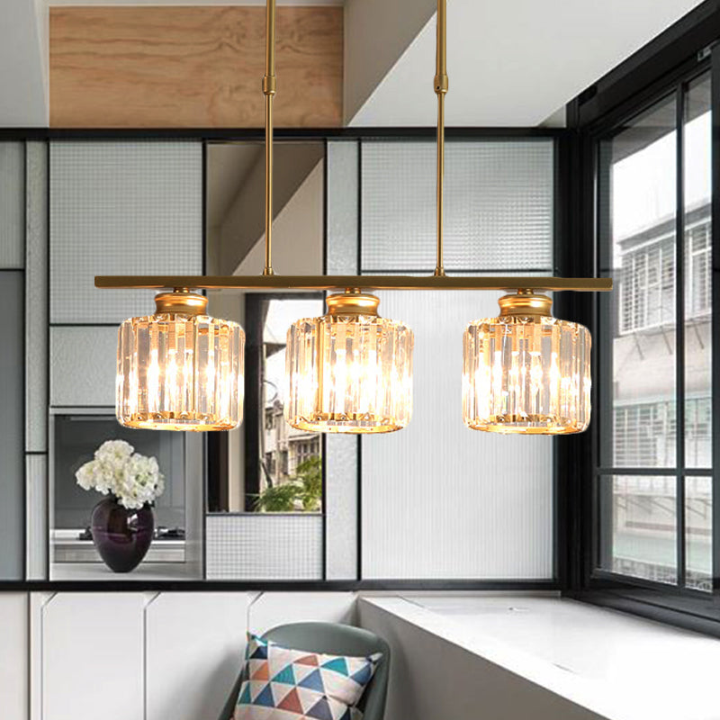Crystal Shaded Ceiling Pendant Light For Modern Dining Room In Brass 3 /