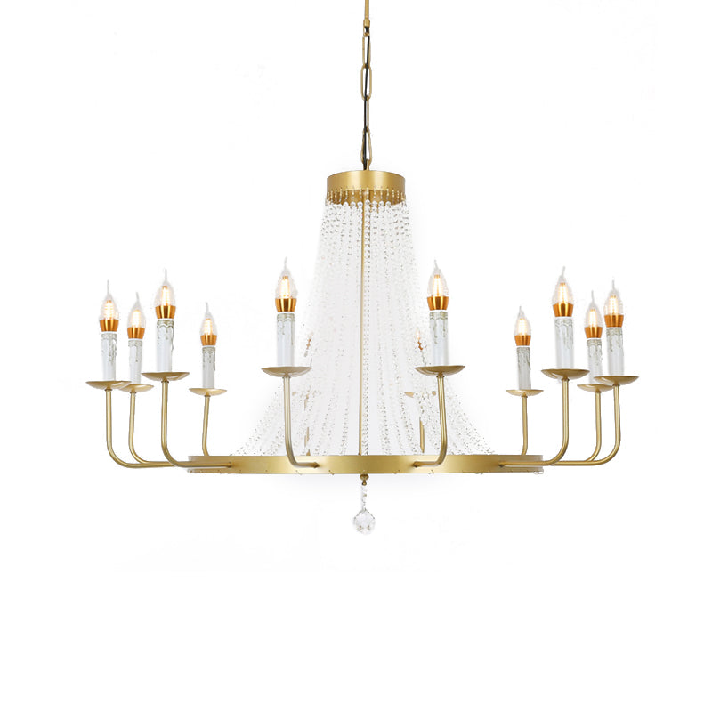 Stunning Crystal Tassel Chandelier Pendant - 5/8/12 Lights - Hangs from Ceiling - Brass Finish