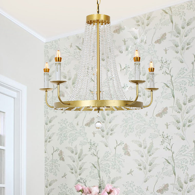 Modern Crystal Chandelier Pendant With Tassels - 5/8/12 Lights Brass Ceiling Lamp 5 /