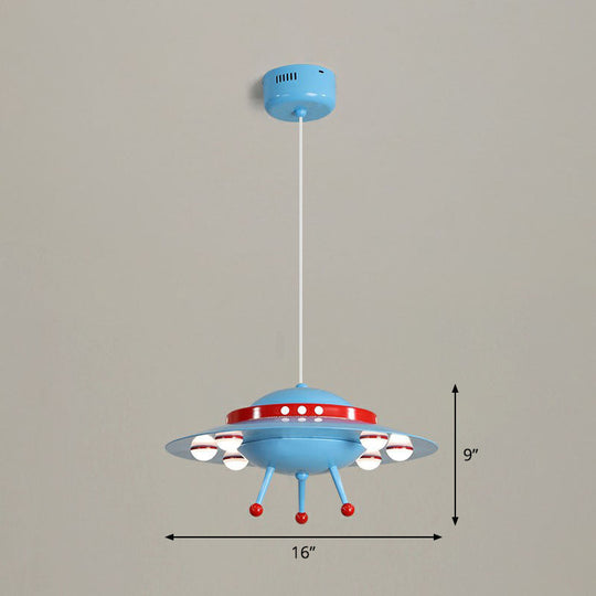 Cartoon Acrylic Led Ceiling Light: Flying Saucer Design For Childs Room Blue / 16 Third Gear