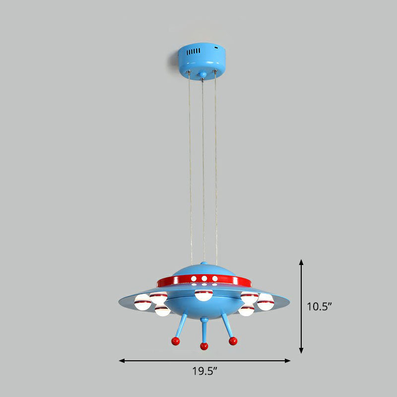 Cartoon Acrylic Led Ceiling Light: Flying Saucer Design For Childs Room Blue / 19.5 White