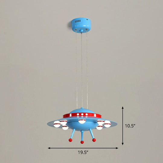 Cartoon Acrylic Led Ceiling Light: Flying Saucer Design For Childs Room Blue / 19.5 Third Gear