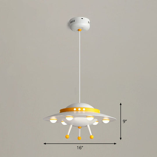 Cartoon Acrylic Led Ceiling Light: Flying Saucer Design For Childs Room White / 16 Warm