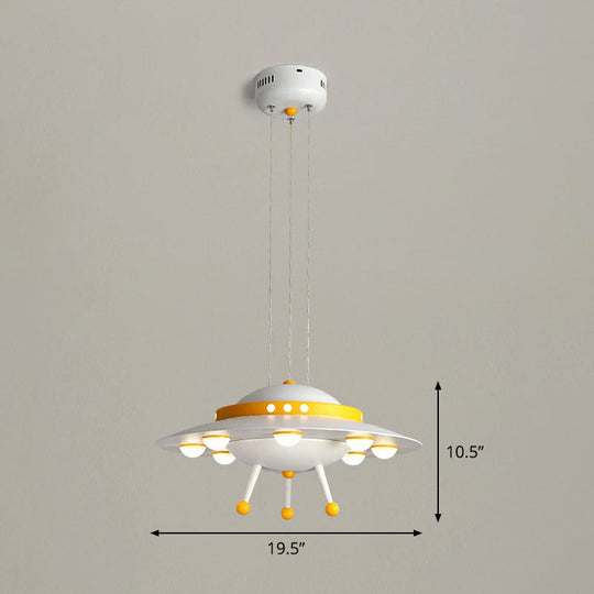 Cartoon Acrylic Led Ceiling Light: Flying Saucer Design For Childs Room White / 19.5 Warm