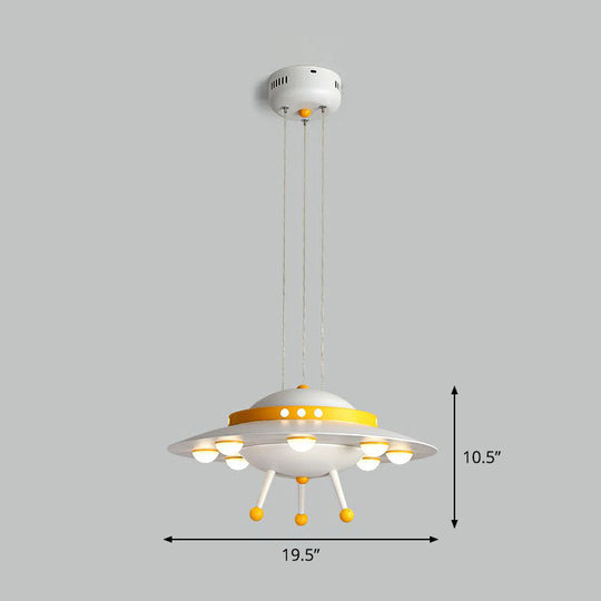 Cartoon Acrylic Led Ceiling Light: Flying Saucer Design For Childs Room White / 19.5