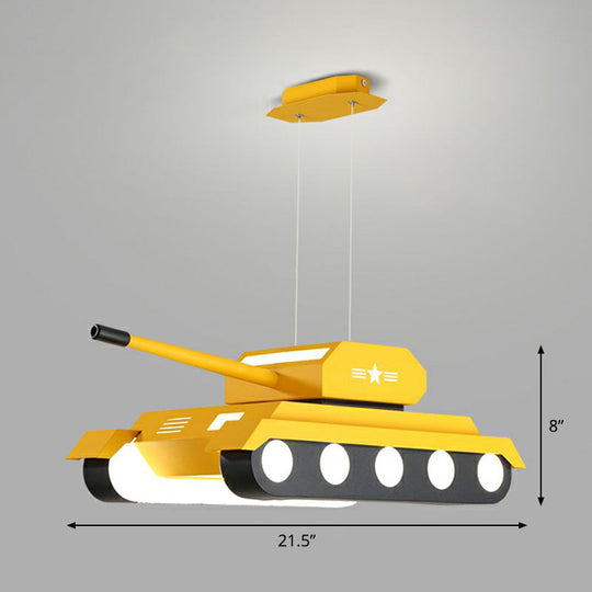 Tank Led Suspension Nursery Chandelier Modern Acrylic Lighting Fixture Yellow / White