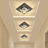 Modern Gemstone Ceiling Light With Crystal Accents And Led Lighting For Corridors