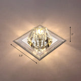 Modern Gemstone Ceiling Light With Crystal Accents And Led Lighting For Corridors Clear / Warm