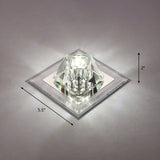 Modern Gemstone Ceiling Light With Crystal Accents And Led Lighting For Corridors Clear / White