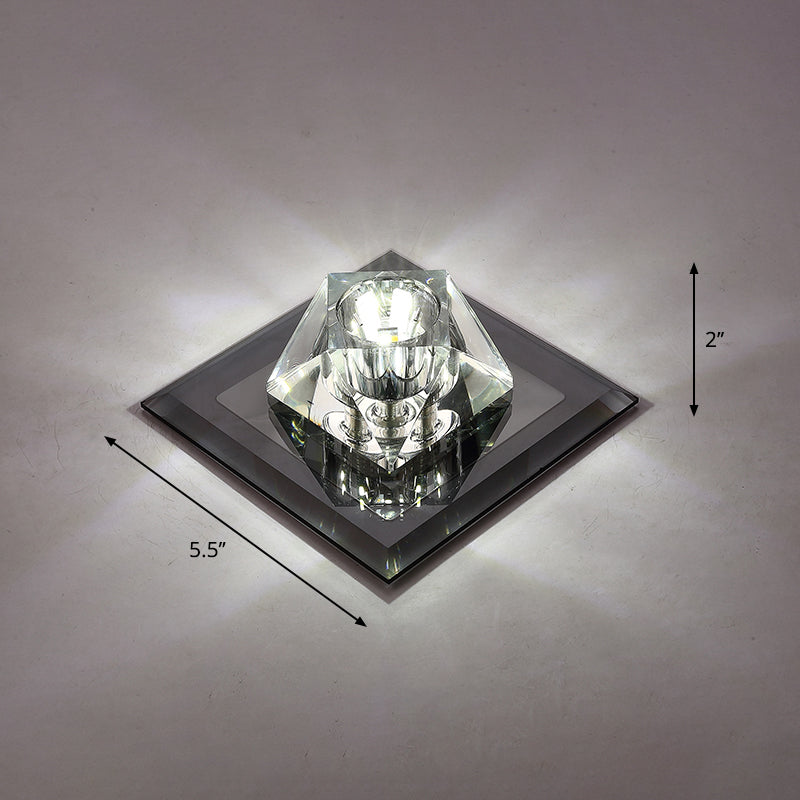 Modern Gemstone Ceiling Light With Crystal Accents And Led Lighting For Corridors Black / White