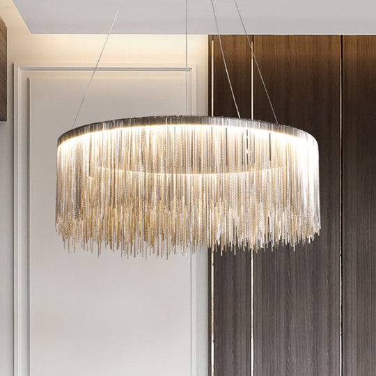 Modern Fringed Round Ceiling Pendant Light for Living Room