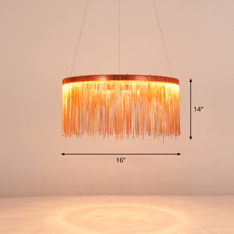 Modern Fringed Round Ceiling Pendant Light for Living Room