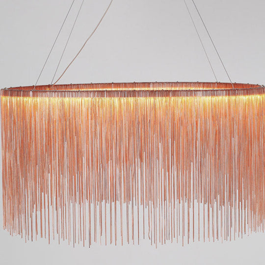 Modern Fringed Round Ceiling Pendant Light for Living Room