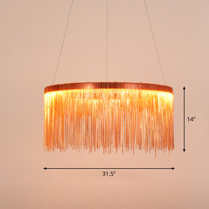 Modern Fringed Round Ceiling Pendant Light for Living Room