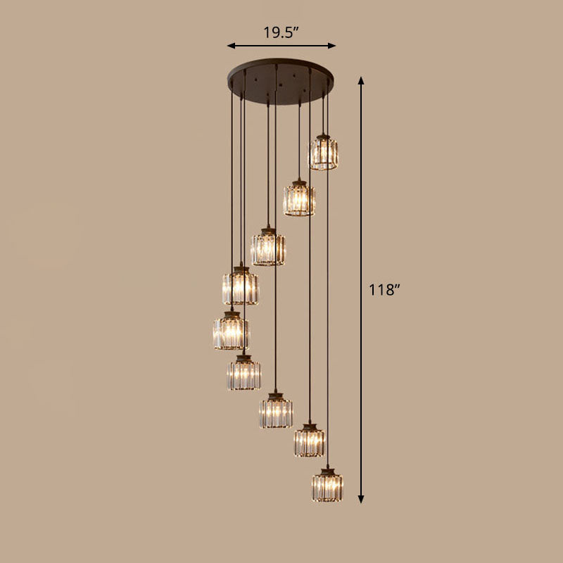 Contemporary Prismatic Crystal Spiral Ceiling Lamp: Multi-Purpose Suspension Light Fixture For