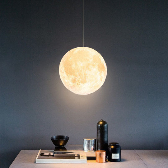 Led Moon Shaped Pendulum Light Fixture In White - Art Deco Pla For Restaurants