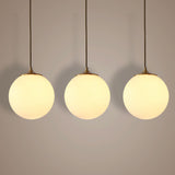 Sleek Frosted White Glass Pendant Light With Global Suspension - Ideal For Dining Rooms 1 Bulb Drop