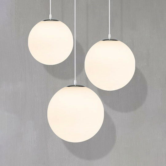 Minimalist Single Restaurant Ceiling Lamp With Opal Glass Shade