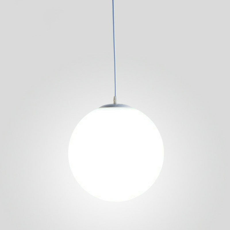 Minimalist White Sphere Opal Glass Ceiling Lamp for Single Restaurant
